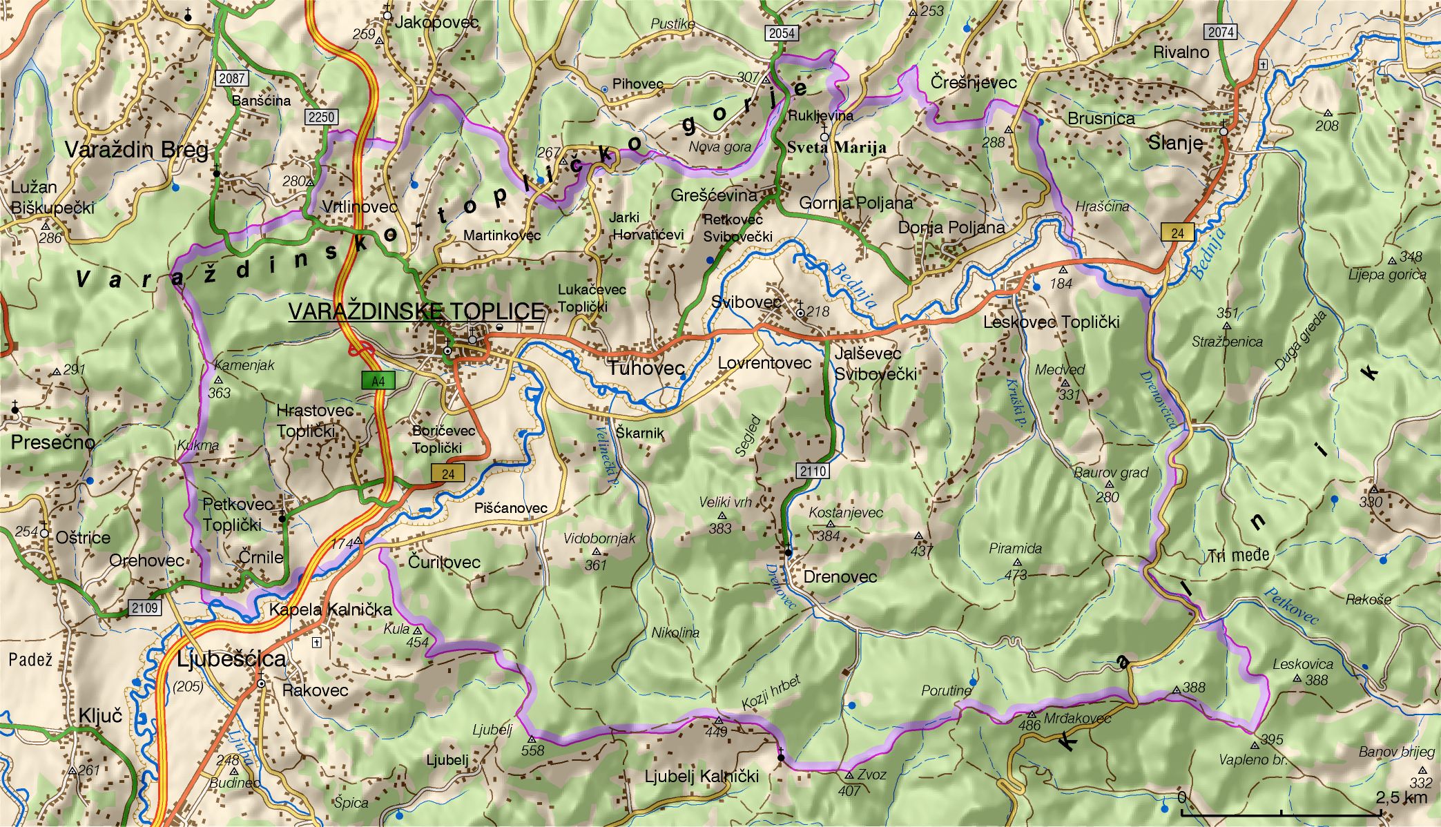 Varaždinske Toplice (područje Grada)